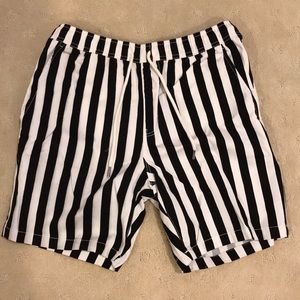 Forever 21 Black & White Pinstripe Shorts